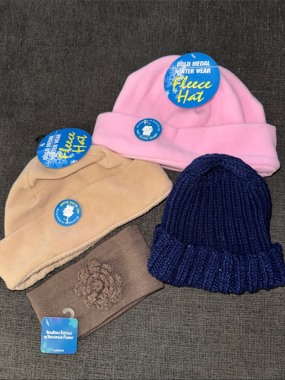 Fleece Hats, Beanie and Headband Bundle